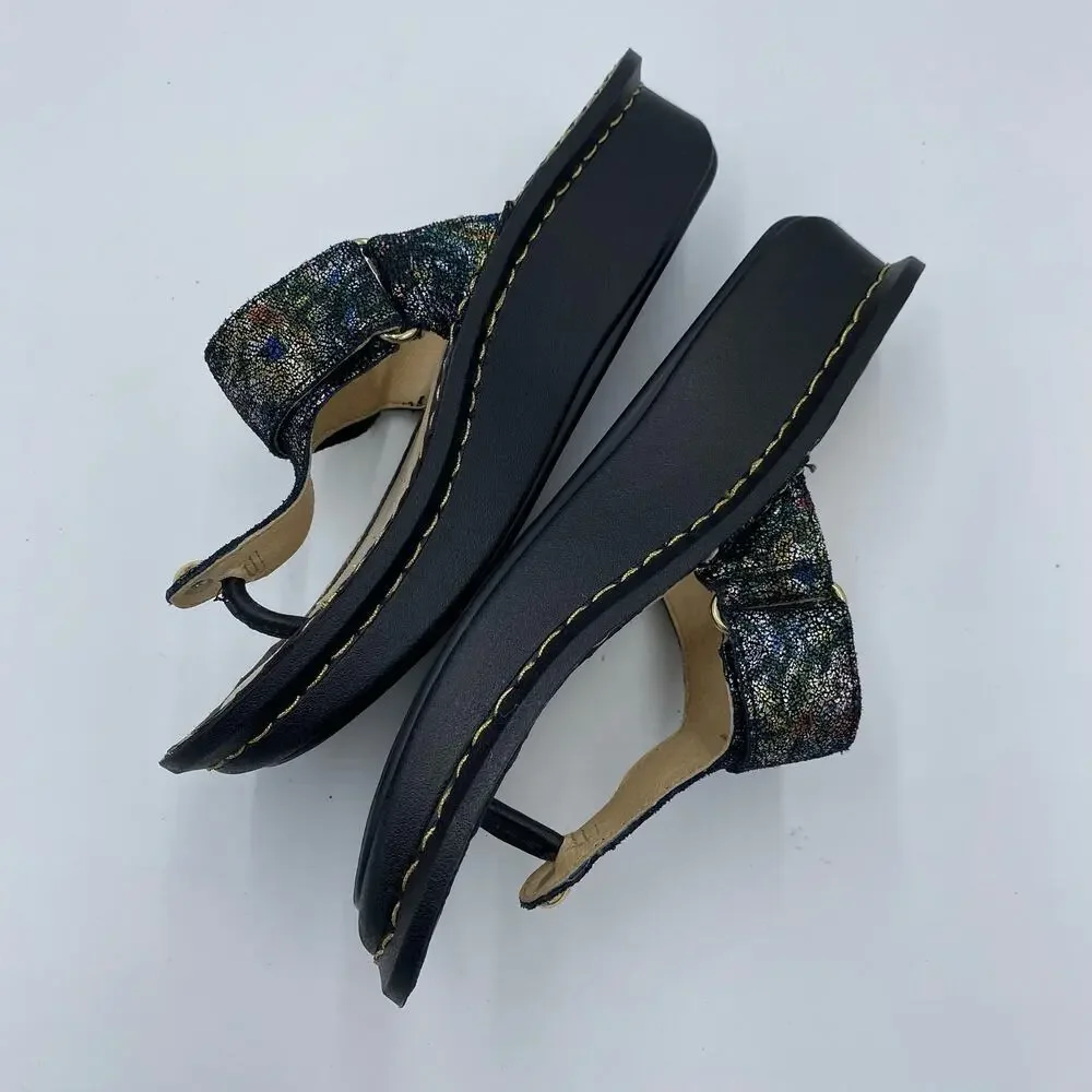 Alegria Women's Multicolor Metallic Carina Veranda Slip On Sandals Size 37